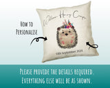 Personalised Hedgehog Cushion Magical Gift Printed Name Design New Baby Gift - Pillow Gift Girls Bedroom Decor For Birthday Gift CS320