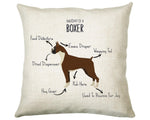 Anatomy of a Boxer Dog Funny Gift For Him Or Her Cushion Pillow Bedroom Decor STC0091