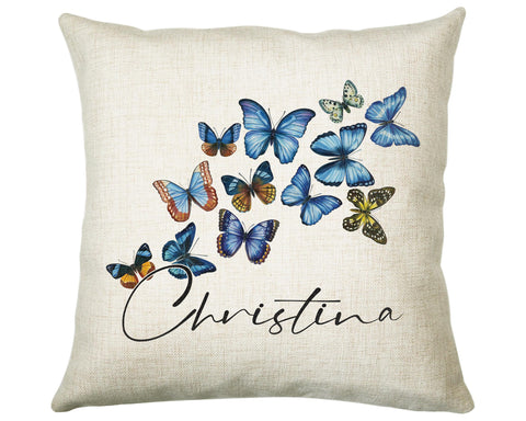 Personalised Butterfly Cushion Magical Gift Printed Name Design - Pillow Gift For Sitting Room Bedroom Decor Birthday ChristmasGift CS485