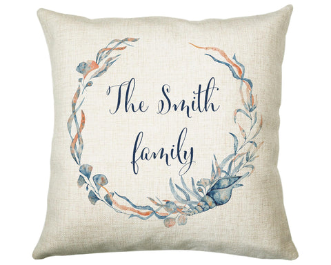 Personalised Sea Shell Cushion Gift Printed Name Design - Throw Pillow Gift For Family Gift Nursery Bedroom Birthday Christmas Gift CS207