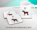 Anatomy of a Horse Pony Funny Gift For Him Or Her Cushion Pillow Bedroom Decor CS456
