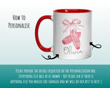 Personalised Ballet Gift Mug - Ceramic Coffee Tea Hot Chocolate Pink Mug for Ballet Dance Dancers MG0837