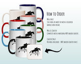 Personalised Horse Jumping Gift Mug - Ceramic Coffee Tea Hot Chocolate Mug Gift for Horse Lovers - Secret Santa Gift for Horse Rider MG0848