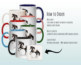 Personalised Horse Gift Mug - Ceramic Coffee Tea Hot Chocolate Mug Gift for Horse Lovers - Secret Santa Gift for Piebald Horse Rider MG0857