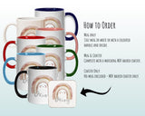 Personalised Pastel Rainbow Gift Mug - Ceramic Coffee Tea Hot Chocolate Mug Gift for Kids Girl Boy - Secret Santa Gift Happy Smiles MG0865