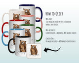 Personalised Bear Gift Mug - Ceramic Coffee Tea Hot Chocolate Mug Coaster Cute Bear Animal Lover - Secret Santa Gift Idea Wild Animal MG0866