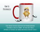 Personalised Duckling Gift Mug - Ceramic Coffee Tea Hot Chocolate Mug Coaster Cute Duck Flowers Animal - Secret Santa Gift Idea MG0880