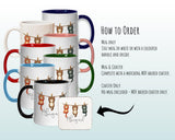 Personalised Cat Lovers Gift Mug - Ceramic Coffee Tea Chocolate Mug Coaster Clothes Line Cats Design for Cat Mum Owner Secret Santa MG0894