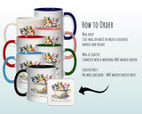 Personalised Cat Lovers Gift Mug - Ceramic Coffee Tea Chocolate Mug Coaster Cats in Teacup Design for Cat Mum Dad Owner Secret Santa MG0896