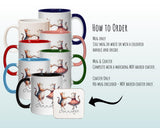Personalised Cat Lovers Gift Mug - Ceramic Coffee Tea Chocolate Mug Coaster Dancing Cats Design for Cat Mum Dad Owner Secret Santa MG0897