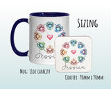 Personalised Cat Lovers Gift Mug - Ceramic Coffee Tea Chocolate Mug Coaster Cat Paw Prints Design for Cat Owner Cat Mum Secret Santa MG0898
