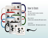 Personalised Cat Lovers Gift Mug - Ceramic Coffee Tea Chocolate Mug Coaster Dancing Cats Design for Cat Mum Dad Owner Secret Santa MG0900