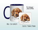 Personalised Cocker Spaniel Gift Mug - Ceramic Coffee Tea Chocolate Mug Coaster English Spaniel Design Dog Mum Dad Owner Secret Santa MG0911