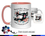 Sewing Gift Mug - Ceramic Coffee Tea Hot Chocolate Mug Gift for Sewing Lovers Beautiful Stitch Design Secret Santa Gift Idea for Her MG0925