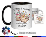 Gifts for Book Lovers Mug - Ceramic Coffee Tea Mug Gift for Fans of Books and Reading - Dreaming Design Secret Santa Gift for Her MG0928