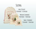 Personalised Christmas Sack - Santa Sack for Kids Presents Xmas Reindeer Tree Design Stocking Christmas Eve Bag Box for Girls & Boys XS011