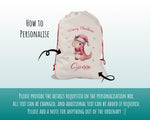 Personalised Christmas Sack - Santa Sack for Kids Presents Xmas Cute Dinosaur Design Stocking Christmas Eve Bag Box for Girls & Boys XS042