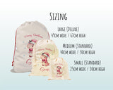 Personalised Christmas Sack - Santa Sack for Kids Presents Xmas Cute Dinosaur Design Stocking Christmas Eve Bag Box for Girls & Boys XS042