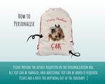 Personalised Christmas Sack - Santa Sack for Kids Presents Xmas Cute Horse Design Stocking Christmas Eve Bag Box for Girls & Boys XS059