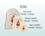 Personalised Christmas Sack - Santa Sack for Kids Presents Xmas Cute Hedgehog Design Stocking Christmas Eve Bag Box for Girls & Boys XS040