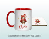 Personalised Christmas Sack - Santa Sack for Kids Presents Xmas Cute Bear Design Stocking Christmas Eve Bag Box for Girls & Boys XS036