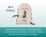 Personalised Weimaraner Dog Large Christmas Sack - Red Drawstring Bag for Xmas Presents - Christmas Eve Bag Box Decoration for Dogs XS153