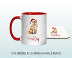 Personalised Shiba Inu Dog Large Christmas Sack - Red Drawstring Bag for Xmas Presents - Christmas Eve Bag Box Decoration for Dogs XS147