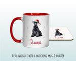 Personalised Schnauzer Dog Large Christmas Sack - Red Drawstring Bag for Xmas Presents - Christmas Eve Bag Box Decoration for Dogs XS144