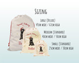Personalised Poodle Dog Large Christmas Sack - Red Drawstring Bag for Xmas Presents - Christmas Eve Bag Box Decoration for Dogs XS138