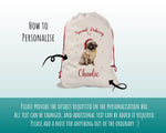 Personalised Pekingese Dog Large Christmas Sack - Red Drawstring Bag for Xmas Presents - Christmas Eve Bag Box Decoration for Dogs XS135