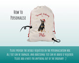Personalised Manchester Terrier Large Christmas Sack - Red Drawstring Bag for Xmas Presents Christmas Eve Bag Box Decoration for Dogs XS130