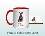 Personalised Manchester Terrier Large Christmas Sack - Red Drawstring Bag for Xmas Presents Christmas Eve Bag Box Decoration for Dogs XS130