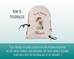 Personalised Maltese Dog Large Christmas Sack - Red Drawstring Bag for Xmas Presents - Christmas Eve Bag Box Decoration for Dogs XS129