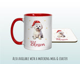 Personalised Maltese Dog Large Christmas Sack - Red Drawstring Bag for Xmas Presents - Christmas Eve Bag Box Decoration for Dogs XS129