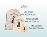 Personalised Kerry Blue Terrier Large Christmas Sack - Red Drawstring Bag for Xmas Presents Christmas Eve Bag Box Decoration for Dogs XS120