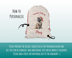 Personalised Keeshond Dog Large Christmas Sack - Red Drawstring Bag for Xmas Presents - Christmas Eve Bag Box Decoration for Dogs XS119