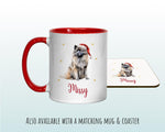 Personalised Keeshond Dog Large Christmas Sack - Red Drawstring Bag for Xmas Presents - Christmas Eve Bag Box Decoration for Dogs XS119