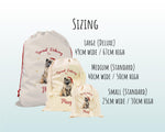 Personalised Keeshond Dog Large Christmas Sack - Red Drawstring Bag for Xmas Presents - Christmas Eve Bag Box Decoration for Dogs XS119