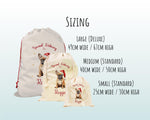 Personalised French Bulldog Large Christmas Sack - Red Drawstring Bag for Xmas Presents - Christmas Eve Bag Box Decoration for Dogs XS104