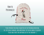 Personalised Dalmatian Large Christmas Sack - Red Drawstring Bag for Xmas Presents - Christmas Eve Bag Box Decoration for Dogs XS099