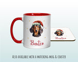 Personalised Dachshund Large Christmas Sack - Red Drawstring Bag for Xmas Presents - Christmas Eve Bag Box Decoration for Dogs XS097