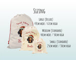 Personalised Dachshund Large Christmas Sack - Red Drawstring Bag for Xmas Presents - Christmas Eve Bag Box Decoration for Dogs XS097