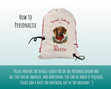Personalised Dachshund Large Christmas Sack - Red Drawstring Bag for Xmas Presents - Christmas Eve Bag Box Decoration for Dogs XS096