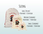 Personalised Dachshund Large Christmas Sack - Red Drawstring Bag for Xmas Presents - Christmas Eve Bag Box Decoration for Dogs XS094