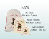 Personalised Dachshund Large Christmas Sack - Red Drawstring Bag for Xmas Presents - Christmas Eve Bag Box Decoration for Dogs XS090