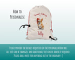 Personalised Corgi Dog Large Christmas Sack - Red Drawstring Bag for Xmas Presents - Christmas Eve Bag Box Decoration for Dogs XS089