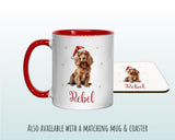Personalised Cocker Spaniel Large Christmas Sack - Red Drawstring Bag for Xmas Presents - Christmas Eve Bag Box Decoration for Dogs XS088