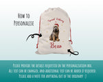 Personalised Briard Dog Large Christmas Sack - Red Drawstring Bag for Xmas Presents - Christmas Eve Bag Box Decoration for Dogs XS079