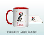 Personalised Boston Terrier Large Christmas Sack - Red Drawstring Bag for Xmas Presents - Christmas Eve Bag Box Decoration for Dogs XS077