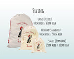 Personalised Boston Terrier Large Christmas Sack - Red Drawstring Bag for Xmas Presents - Christmas Eve Bag Box Decoration for Dogs XS077